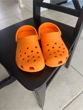CROCS Kids' Classic Clog in Bright Orange